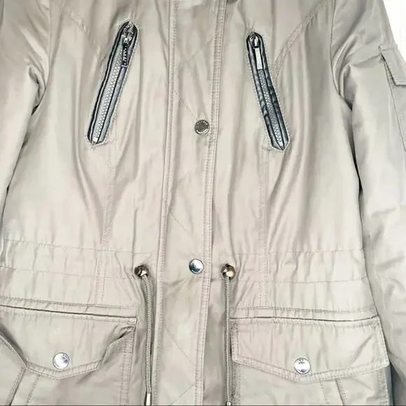 Laundry Shelli Segal Rain Parka Military Style Utility Jacket High Neck Small S - Picture 6 of 13